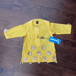 Junaid Jamshed Yellow kids blouse Size 8 months